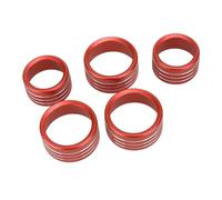MEIZIYU 5 Pcs Knob Ring Cover Trim,Fit For Dodge, Ram 1500 2018-2020 Car Center Console AC Radio Switch Aluminum Alloy climate control button frame