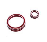 MEIZIYU Car Interior Center Knob Ring Sticker,Fit For A3, V8 S3 2014-2019 climate control button frame(Red)