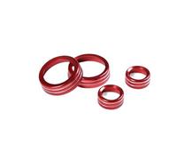MEIZIYU Center Control Knob Ring Trim Cover,Fit For Chevrolet, Corvette C7 2014-2019 climate control button frame(Red)