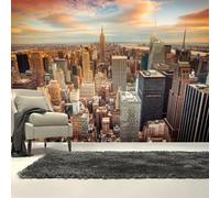 MEIZONGHUOJI Photo Wallpaper Wall Mural Backdrop Modern City New York Landscape Non-Woven Murals Bedroom Living Room Decor Modern Design 350Cm(W) X256Cm(H)