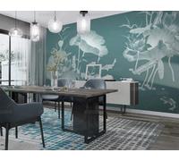 MEIZONGHUOJI Photo Wallpaper Wall Mural Chinese Style Lotus Non-Woven Murals Bedroom Living Room Decor Modern Design 350Cm(W) X256Cm(H)
