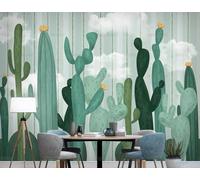MEIZONGHUOJI Photo Wallpaper Wall Mural Hand Drawn Cactus Non-Woven Murals Bedroom Living Room Decor Modern Design 200Cm(W) X140Cm(H)