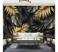 MEIZONGHUOJI Photo Wallpaper Wall Mural Nordic Hand-Painted Tropical Plant Leaf Non-Woven Murals Bedroom Living Room Decor Modern Design 250Cm(W) X175Cm(H)