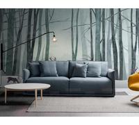 MEIZONGHUOJI Photo Wallpaper Wall Mural Trees Jungle Elk Mountain Landscape Non-Woven Murals Bedroom Living Room Decor Modern Design 300Cm(W) X210Cm(H)