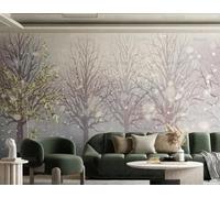 MEIZONGHUOJI Photo Wallpaper Wall Mural Trees, Woods, Snowflakes Non-Woven Murals Bedroom Living Room Decor Modern Design 200Cm(W) X140Cm(H)