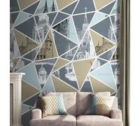 MEIZONGHUOJI Self Adhesive Wallpaper architectureWallpaper 45×600cm Waterproof Peel and Stick Wallpaper Removable Sticky Back Plastic Living Room Bedroom Wall Furniture Vinyl Film
