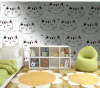 MEIZONGHUOJI Self Adhesive Wallpaper Cartoon Cat Wallpaper 45×300Cm Waterproof Peel and Stick Wallpaper Removable Sticky Back Plastic Living Room Bedroom Wall Furniture Vinyl Film