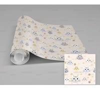 MEIZONGHUOJI Self Adhesive Wallpaper Cat Cartoon Yellow Wallpaper 45×300Cm Waterproof Peel and Stick Wallpaper Removable Sticky Back Plastic Living Room Bedroom Wall Furniture Vinyl Film