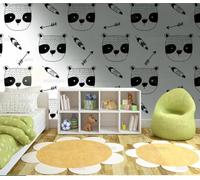 MEIZONGHUOJI Self Adhesive Wallpaper Cat Feather Cartoon Wallpaper 45×300Cm Waterproof Peel and Stick Wallpaper Removable Sticky Back Plastic Living Room Bedroom Wall Furniture Vinyl Film