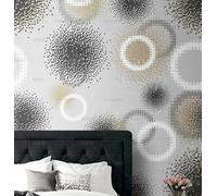 MEIZONGHUOJI Self Adhesive Wallpaper Gray Polka Dot ArtWallpaper 45×600cm Waterproof Peel and Stick Wallpaper Removable Sticky Back Plastic Living Room Bedroom Wall Furniture Vinyl Film