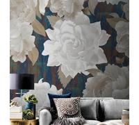 MEIZONGHUOJI Self Adhesive Wallpaper Pastoral Flowers Retro whiteWallpaper 45×600cm Waterproof Peel and Stick Wallpaper Removable Sticky Back Plastic Living Room Bedroom Wall Furniture Vinyl Film