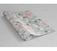 MEIZONGHUOJI Self Adhesive Wallpaper Peach Blossom Light Green 45×600cm Waterproof Peel and Stick Wallpaper Removable Sticky Back Plastic Living Room Bedroom Wall Furniture Vinyl Film