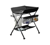 MeJa Baby Changing Table,Baby Changing Unit, Portable Folding Adjustable Changing Tables, Infant Care Station with Wheels and Storage, Diaper Organizer Station Table(Black)