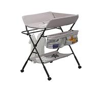 MeJa Baby Changing Table,Baby Changing Unit, Portable Folding Adjustable Changing Tables, Infant Care Station with Wheels and Storage,Diaper Organizer Station Table(Light Gray)