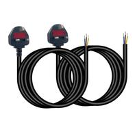 MejaRizon 2 Pack 13 Amp Plug UK, Universal 3 Core Electrical Cable with 13A Fused, Compliant with BS-1363 Standard, 1.5 Metre (4.9ft) UK Plug Power Cord Compatible with Various Electrical Equipment