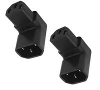 MejaRizon 2 Pack 90 Degrees Down, IEC 320 C14 to C13, Angled IEC Power Adapter, 3 Pin 250V 10A Angled Power Cable, C13 to C14 Plug for PDU, UPS, Computers and HDTV