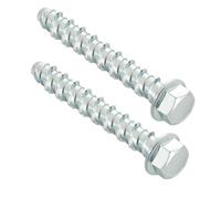 MejaRizon M6 x 75 Concrete Screws, Pack of 20 Concrete Screws without Dowels, Hexagonal Head Concrete Screw Galvanised with Washer for Masonry, Concrete, Architecture,