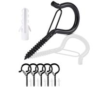 MejaRizon Screw Hooks M6-80 mm, Pack of 6 Hooks for Screwing and Screw Expansion Tubes, Stainless Steel Ceiling Hooks, Suitable for Hammocks, Awnings, Hanging Chairs, Rocking Chairs, Hanging Basket