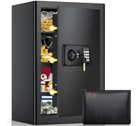 Mejasg Large Home Safe Box with A4 Document Bag and 3 Removable Shelves, 80L Safe for Home with Alarm and Silent Mode, Digital Safe Document Safe for Money Medicine Jewelry A4 Document