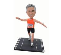 MEJELE Marathon Custom Bobblehead Figure on Running Track Base,Man Runner to Take The Lead,Running Like A Pro,Sports Hobbies Personalized Bobble Heads