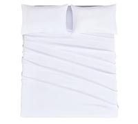 Mejoroom Full Size Sheet Sets - Hotel Luxury 1800 White Sheet - 16 Inch Deep Pocket Bed Sheets, Extra Soft Breathable Wrinkle Fade Stain Resistant Hypoallergenic - 4 Piece (Full, White)