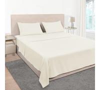 Mejoroom King Size Bed Sheet Set - Hotel Luxury 1800 Bedding Sheets & Pillowcases - 16" Deep Pocket Fitted Sheet, Soft, Breathable, Wrinkle & Fade Resistant - 4 Piece(King, Ivory)
