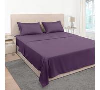 Mejoroom Microfiber Queen Bed Sheet Sets - Wrink,Fade Resistant - 4 Piece（Queen，Purple）