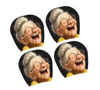 Mekalero Car Headrest Decor Cover Set, B | Humorous Portrait Artwork, Easy Slip-on Change for Casual Travel Themes