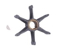 Mekalero Water Pump Replacement Impeller with Brass Keyed Sleeve 379475 | Neoprene Rubber Body, Six-Vane Layout, Brass Sleeve with Keyway, for Matching Marine Motor Water Pump Components