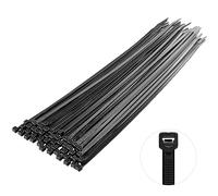 MEKEET 100pcs Black Cable Ties 12 inch, 300mm x 3.6mm Long Nylon Zip Ties, Self Locking Strong Nylon Tie Wraps for Home Office Garden and Workshop