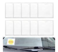 MEKEET 10PCS Car Tax Disc Holder Square Permit Holder Windscreen Card Holder Self Adhesive Parking Car Disc Holder Windscreen for Permits Badges Ticket Photos Business Card