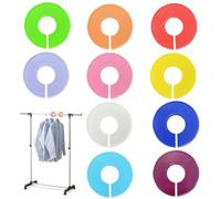 MEKEET 10PCS Wardrobe Dividers Closet Dividers for Hanging Clothes Plastic Hanger Tags Clothing Rack Dividers Round Closet Labels Reusable Wardrobe Hanger Separator Rail Dividers for Home Cloth Store