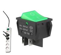 MEKEET 1PCS Green Rocker Switch Compatible 4 Terminals Green light Universal 30A On Off Rocker Switch Suitable for Home Appliances Kitchen Appliance Electromagnetic Furnace Water Dispenser