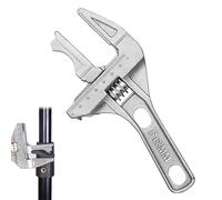 MEKEET 1PCS Plumbers Wrench Aluminum Alloy Wide Jaw Adjustable Spanner Silver Plumbing Spanner 6 to 68mm Open End Wide Jaw Spanners Shank Plumber Bathroom Hand Tool for Bathroom Washbasin Tube