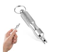MEKEET 1PCS Tyre Valve Tool Silver Valve Core Tool Portable Valve Core Removal Tool Stainless Steel Tyre Valve Removal Tool Disassembly Remover Tire Valve Key for Car Truck Repair Install Accessory