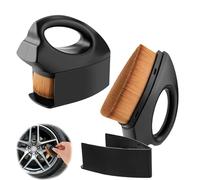 MEKEET 2PCS Car Tyre Dressing Applicator with Case Brown Detailing Tyre Shine Applicator Precision Tyre Brush Tyre Gel Applicator Easy Use Tyre Dressing Brush with Handle