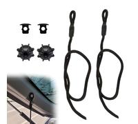 MEKEET 2PCS Parcel Shelf String Black Nylon Rubber Car Boot Strings Roof Rack Attachment Straps Rear Wrap Rack Fixing Ropes Tonneau Lid with Rope Lanyard