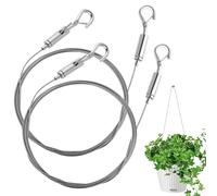 MEKEET 2PCS Picture Hanging Wire Adjustable Stainless Steel Heavy Duty Silver Hanging Wire for Potted Plants Chandelier Photo Frame