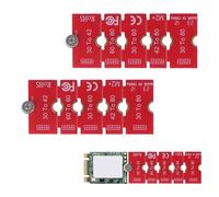MEKEET 2PCS Ssd Extension Bracket Card Plate Red JMT NGFF NVME M2 M2PLUS 2230 to 2280 Adapter Card 2230, 2242, 2260,2280 Extended Transfer Long Size Change for M.2 U.2 M3 M.3 SSD