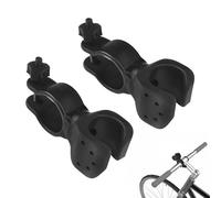 MEKEET 2PCS Walking Stick Holder Black Walking Stick Holder for Mobility Scoote Cane Holder for Drive Rollator Universal Crutch Clip for Wheelchair 360 Degree Rotatable Crutches Stick Bracket Ac