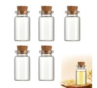MEKEET 5PCS Mini Glass Bottles with Cork Exquisite Tiny Glass Bottles Versatile Miniature Potion Bottle for DIY Arts Crafts Decoration Weddings Wish Jewelry Party Favors Storage Accessories