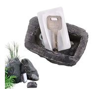 MEKEET Safe Rock 1Pcs Outside Waterproof Key Hider for Garden, Hide-A-Key Fake Stone Holder Safely Storing Your Spare Keys for Outdoor Use, Geocaching, Yard