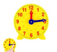 MEKEET Teaching Clock for Children - 24-Hour Time Demonstration with Yellow Face - 10cm Diameter for Ages 4+