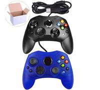Mekela 2 Packs Classic Wired Controller Gamepad Joysticks for Xbox S Type Console (Black and ClearBlue1)