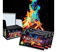 MEKER Fire Color Changing Packets - Fire Pit, Campfires, Outdoor Fireplaces, Bonfire - Magic Colorful Changing Fire - Perfect Fire Camping Accessories for Kids & Adults (12 Pack)