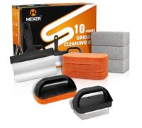 MEKER Griddle Cleaning Kit for Blackstone, Flat Top Grill Cleaning Kit with Grill Stone, Griddle Scraper & Griddle Brush with Handle - Easy to Remove Stain(10 PCS)