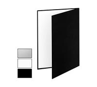 Meking 3 in 1 Photography Reflector Cardboard, 17 x 12 inch Folding Light Diffuser Board for Still Life, Product and Food Photo Shooting - Black, Silver and White