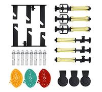 Meking Photography 3 Roller Backdrop Wall Mount Manual Background Roller Support System with 2 Tri-fold Hooks, 6 Expand Bars and 3 Chains for Photography Studio Holding 3 Backdrops