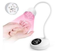 MEKK Gooseneck UV Nail Lamp Cordless Mini UV Light for Gel Nails with Auto Sensor,Professional Flash Cure Lamp 30W Single Nails Light with Three Timers (10s/30s/60s) Salon & Home DIY Use-White