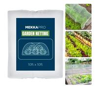 MEKKAPRO Large Garden Netting Pest Barrier, 10ft x 10ft (3m x 3m), Mosquito Netting for Garden, Fine Mesh Insect Netting for Garden Protection from Birds and Pests, Customizable Netting Plant Cover